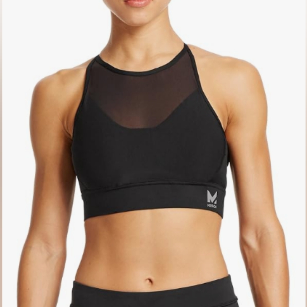 Mission NWT Black Vaporactive Sensory Cross Back Medium Impact Bra Size Large